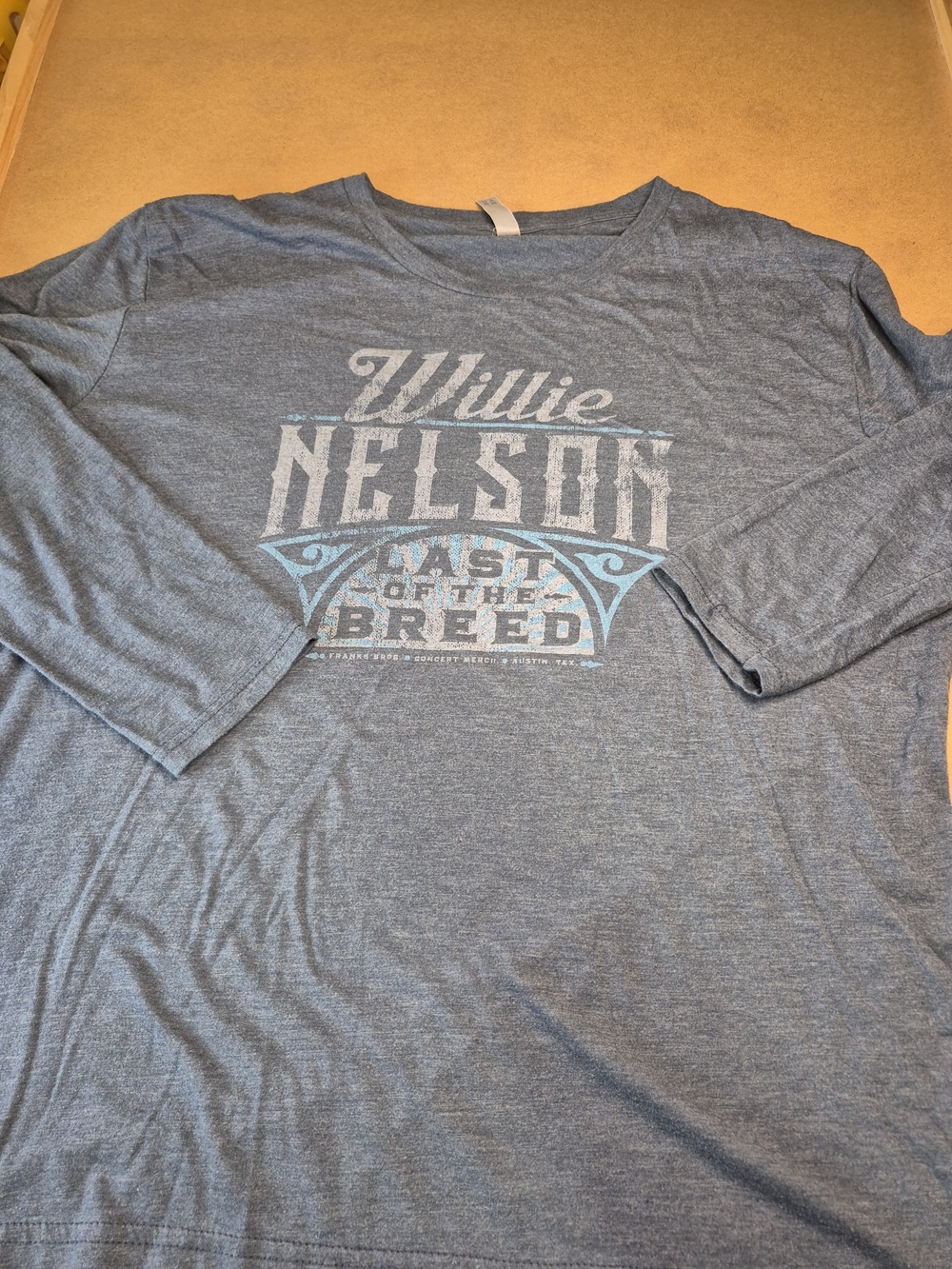 Next Level Apparel Heather Blue Willie Nelson Graphic Long Sleeve 3693/1